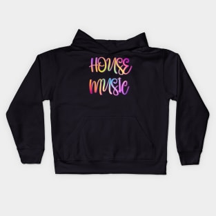 House music multicolor.typography slogan design. Kids Hoodie